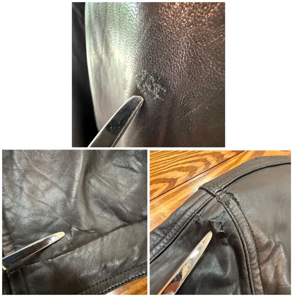 Vintage Lambskin Leather Black Bomber Jacket | Buttery Soft, Small - Picture 12 of 12